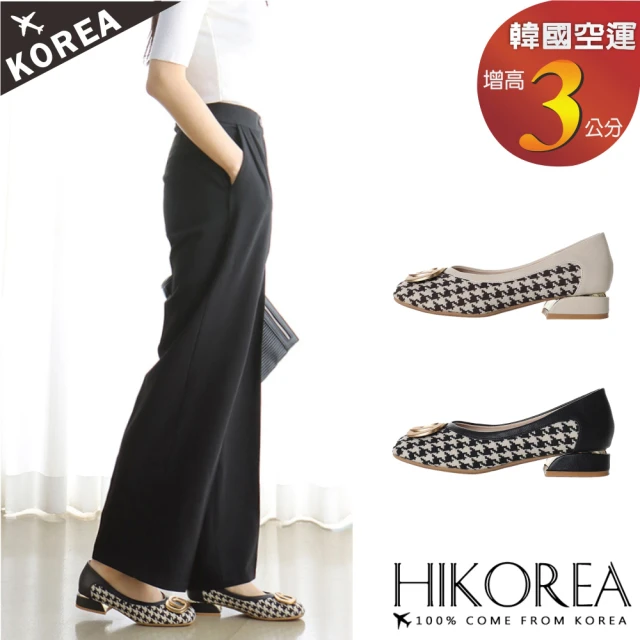 HIKOREA 正韓製。尖頭撞色簡約造型8CM高跟 女鞋/版