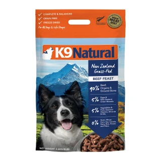 【K9 Natural】狗狗凍乾生食餐-牛肉 3.6kg(常溫保存/狗飼料/狗糧/寵物食品/全齡犬/挑嘴狗)