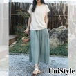 【UniStyle】棉麻半身裙 原創款高腰復古 女 FA6253(淺松綠)