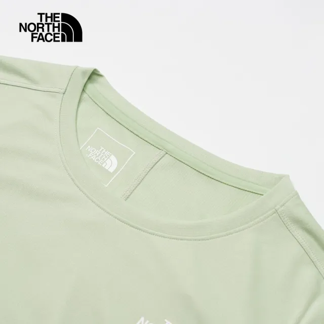 【The North Face 官方旗艦】北面女款綠色吸濕排汗舒適透氣休閒短袖T恤｜83SUI0G
