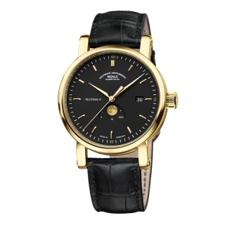 【GLASHUTTE】格拉蘇蒂．莫勒M1-44-03-LB 限量黃金月相 TEUTONIA IV MOONPHASE GOLD(月相錶 機械錶)