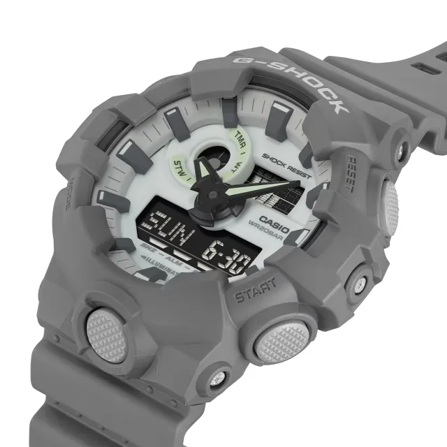 【CASIO 卡西歐】G-SHOCK 暗影夜光 酷炫神秘 大錶徑 雙顯系列 GA-700HD-8A_53.4mm