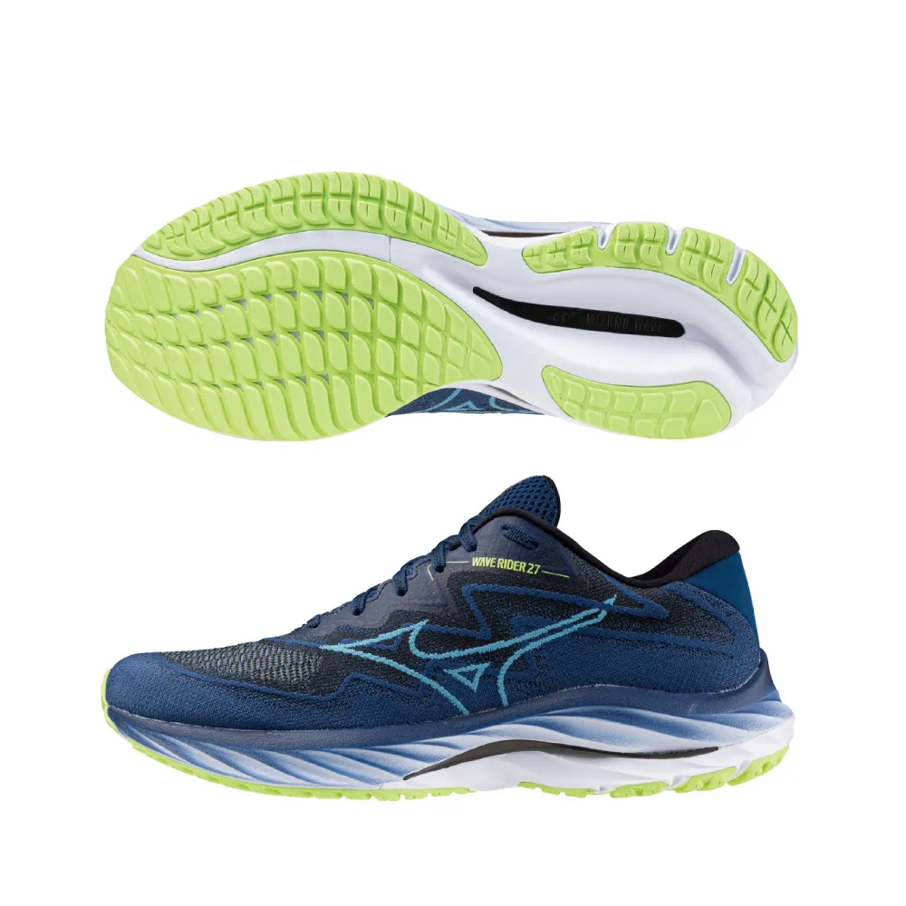 【MIZUNO 美津濃】WAVE RIDER 27 SSW 男款慢跑鞋 J1GC237653(慢跑鞋)