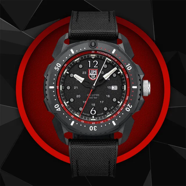 【LUMINOX 雷明時】ICE-SAR Arctic 冰島搜救隊聯名腕錶 瑞士錶(46mm  紅x黑 / 1051)