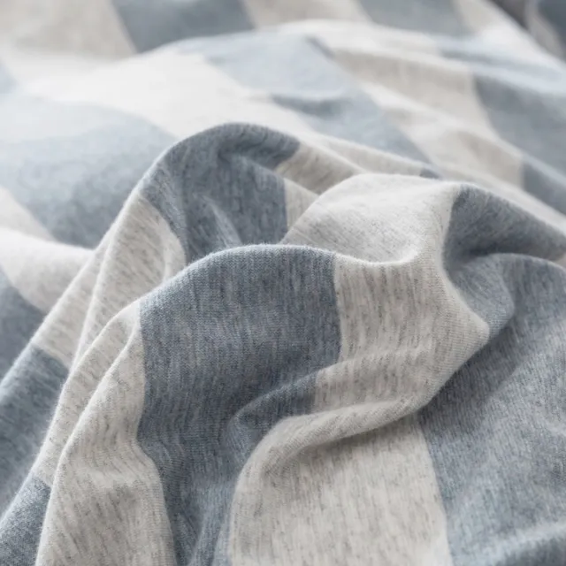 【BELLE VIE】100%純棉針織條紋-雙人薄被套 180x210cm(多款任選)