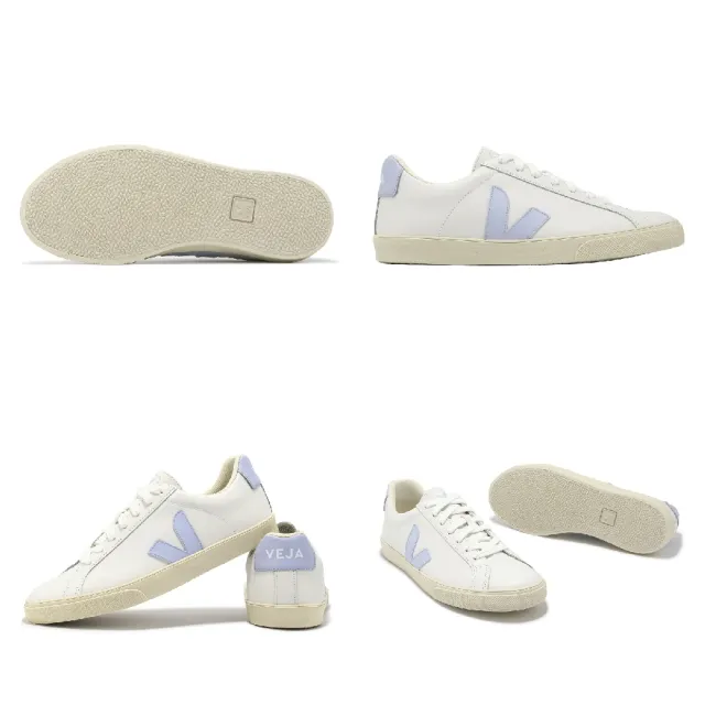 【VEJA】休閒鞋 Esplar Logo Leather 女鞋 白 藍 皮革 法國 經典小白鞋(EO0203650A)