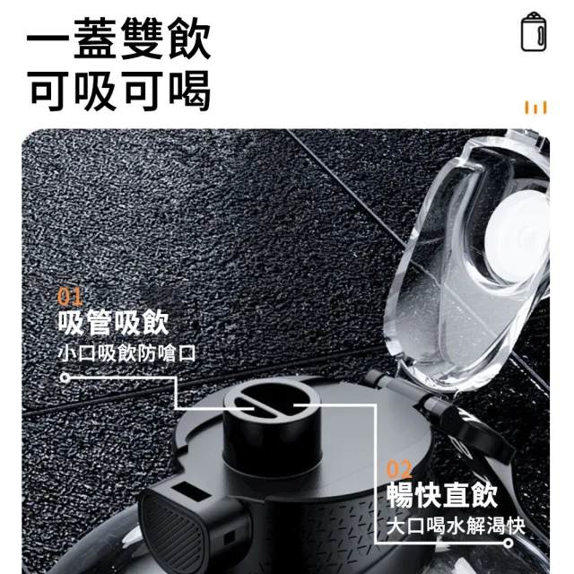 【YOLU】1800ml 大容量直飲/吸管噸噸桶 健身運動水壺噸噸杯 彈蓋雙飲隨行水瓶 隨身環保杯 戶外登山杯