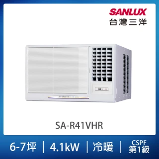 【SANLUX 台灣三洋】6-7坪右吹變頻R32系列冷暖窗型冷氣(SA-R41VHR)