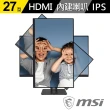 【MSI 微星】PRO MP275P 27型 IPS 100Hz 可旋轉 護眼商用螢幕(人體工學腳架/EyesErgo護眼/1ms/內建喇叭)