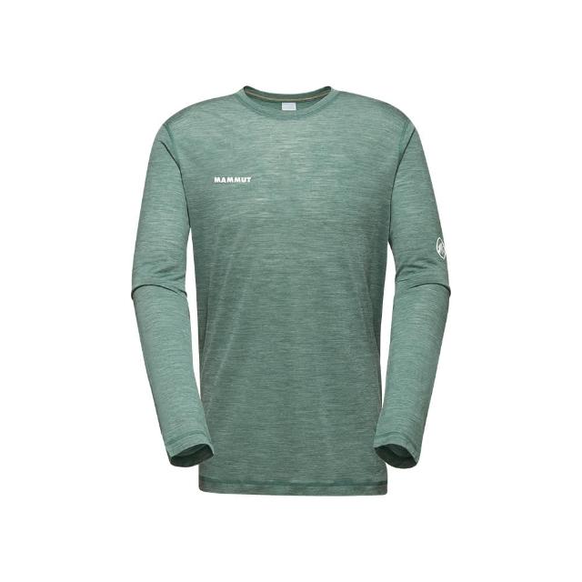 【Mammut 長毛象官方直營】Tree Wool FL Longsleeve 羊毛混紡快乾抗臭長袖T恤 深玉石綠 男款 #1016-01690
