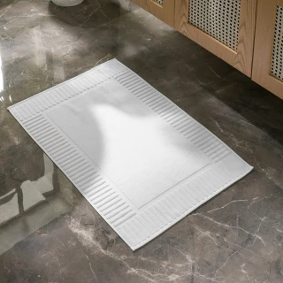 【SOLO 歐洲家居】LCW Home 50x70CM 浴室吸水地墊 地毯 白色