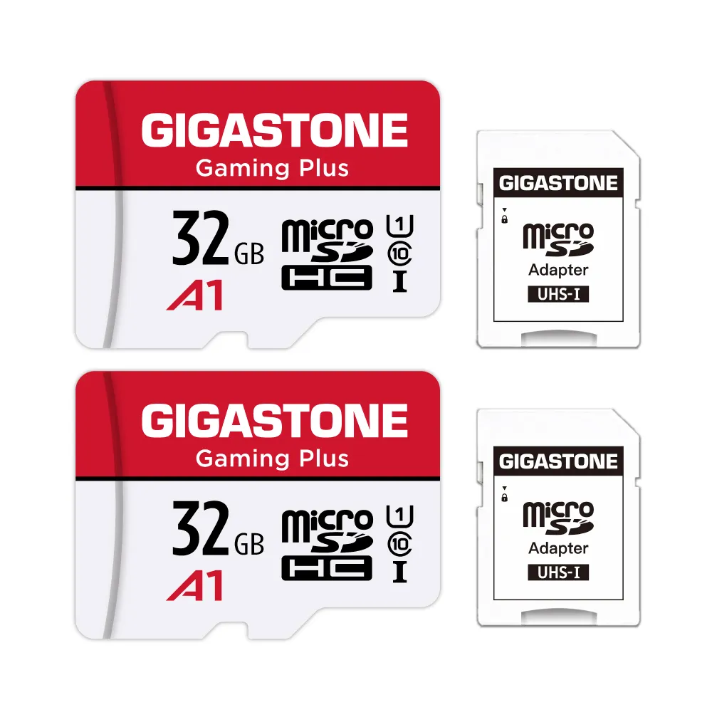 【GIGASTONE 立達】Gaming Plus microSDHC UHS-Ⅰ U1 A1 32GB遊戲專用記憶卡-2入組(支援Switch/GoPro)