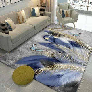 【黑孔雀家居】北歐風水晶絨地毯120*160CM(地毯 地墊 客廳地毯 臥室地毯 沙發地毯)