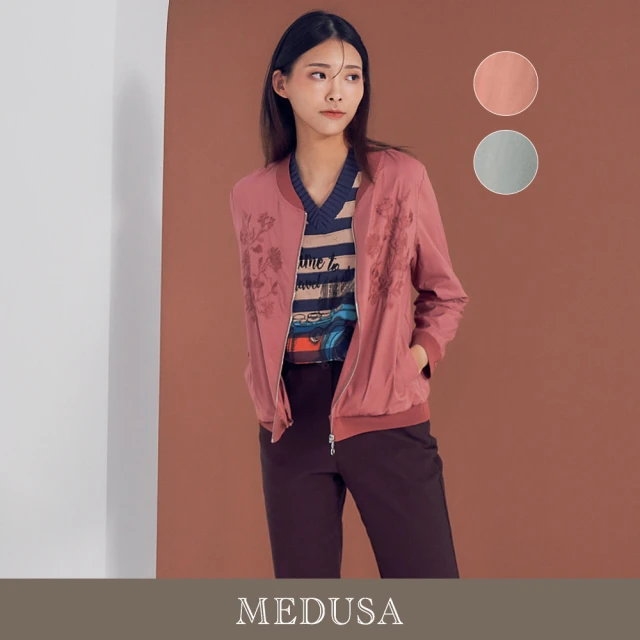 MEDUSA 曼度莎 現貨-刺繡裝飾風衣夾克 - 2色（M-2L）｜女外套 薄外套 遮陽外套(201-10007)