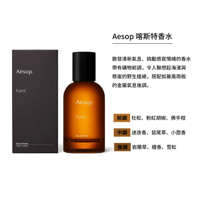 【Aesop】香水50ml 喀斯特/米拉塞蒂/埃雷米亞/艾底希思/格歐暮/烏拉諾(多款任選.國際航空版)