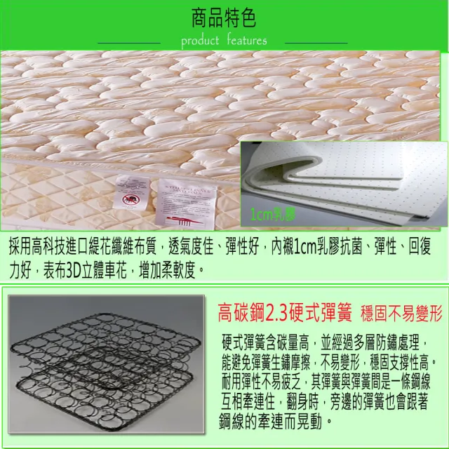【ESSE 御璽名床】乳膠2.3健康硬式床墊(雙人)