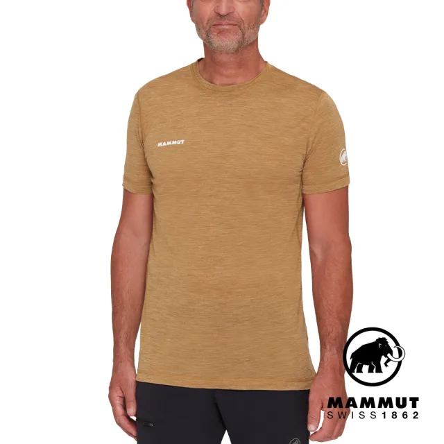 【Mammut 長毛象官方直營】Tree Wool FL T-Shirt Men 羊毛混紡快乾抗臭短袖T恤 獵豹猲 男款 #1017-06660