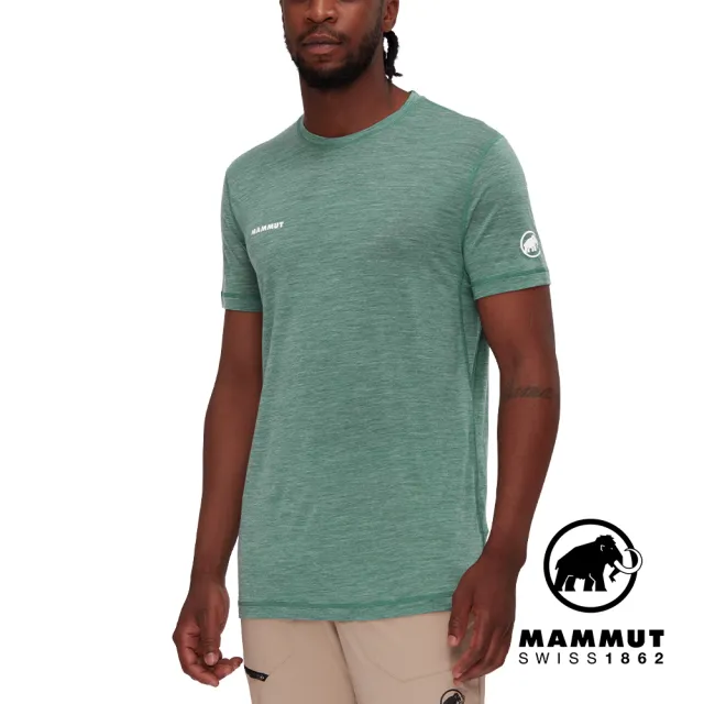 【Mammut 長毛象】Tree Wool FL T-Shirt Men 羊毛混紡快乾抗臭短袖T恤 深玉石綠 男款 #1017-06660