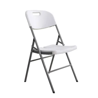 【AMOS 亞摩斯】素面白塑膠折疊椅(折疊椅)