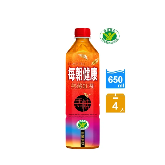 【每朝健康】每朝健康無糖紅茶650mlx4入/組