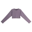 【Queenshop】女裝 長袖 立體坑條設計寬袖短版上衣-紫 現+預 01097832