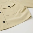 【OUWEY 歐薇】風衣式短版排釦外套(卡其色；S-L；3241234004)