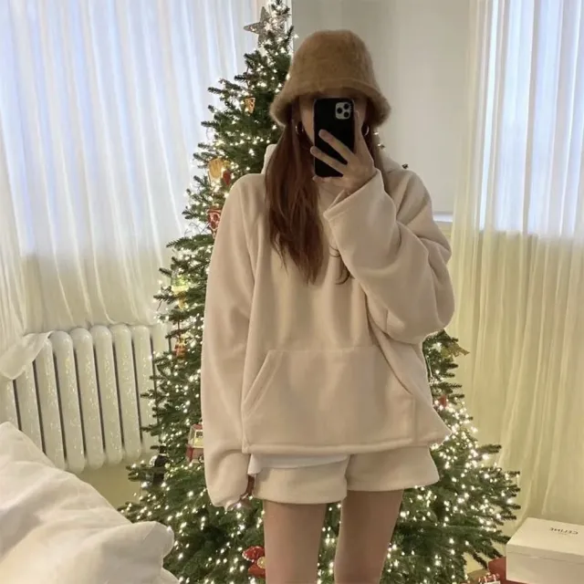 【SeasonsBikini】正韓短毛寬鬆短褲 - 粉/杏白 -KK142(正韓寬鬆短褲短毛短褲休閒褲運動褲)
