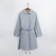【gozo】防潑水不對稱領子鋪棉大衣外套(灰色)