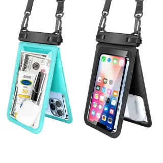 【Nil】IPX8雙倉手機防水袋 7吋大容量手機袋 透明潛水套保護殼 觸屏通用游泳防雨包