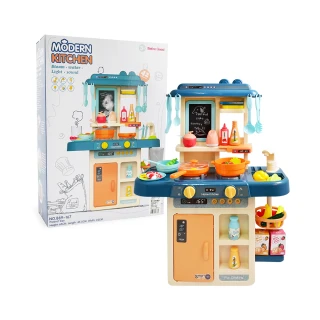 【Playful Toys 頑玩具】63CM兒童噴霧廚房玩具42件套(兒童廚房 家家酒玩具 切菜玩具)