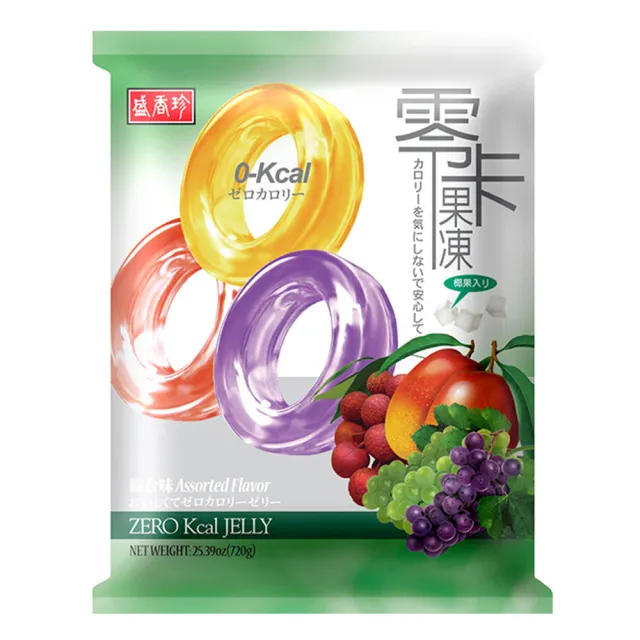 【盛香珍】蒟蒻椰果果凍量販包X5包組(零卡果凍/綜合/荔枝-內約27顆-口味任選)