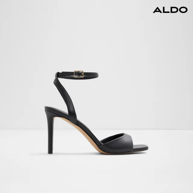【ALDO】SAKE-簡約俐落繞踝涼跟鞋-女鞋(黑色)