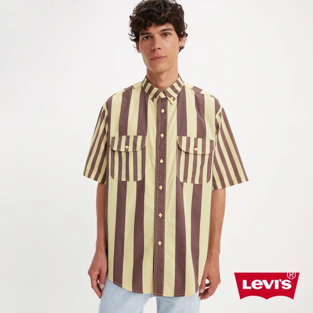 LEVIS Skateboarding™滑板系列 男款 雙袋條紋短袖襯衫 人氣新品 A4329-0003