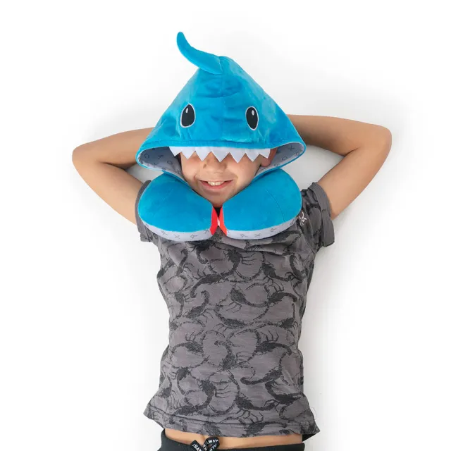 【Benbat】兒童連帽頸枕4Y+(鯊魚藍)