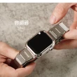 【ALL TIME 完全計時】Apple watch Series 9/8/7/6/5/4/3/2/1/SE/Ultra方型磚磨砂切角鈦錶帶