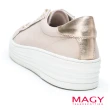 【MAGY】鑽飾方格紋厚底休閒鞋(粉色)