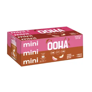 【OOHA】氣泡飲 水蜜桃烏龍茶口味迷你罐200ml x8入/組(零糖零卡零脂)