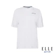 【ELLE ACTIVE】男女共款 寬鬆圓領短袖T恤-白色(EA24M2F1601#90)