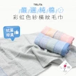 【TELITA】台灣製 純棉彩虹色紗橫紋毛巾 抗菌毛巾 12條組(大和抑菌 防臭毛巾)