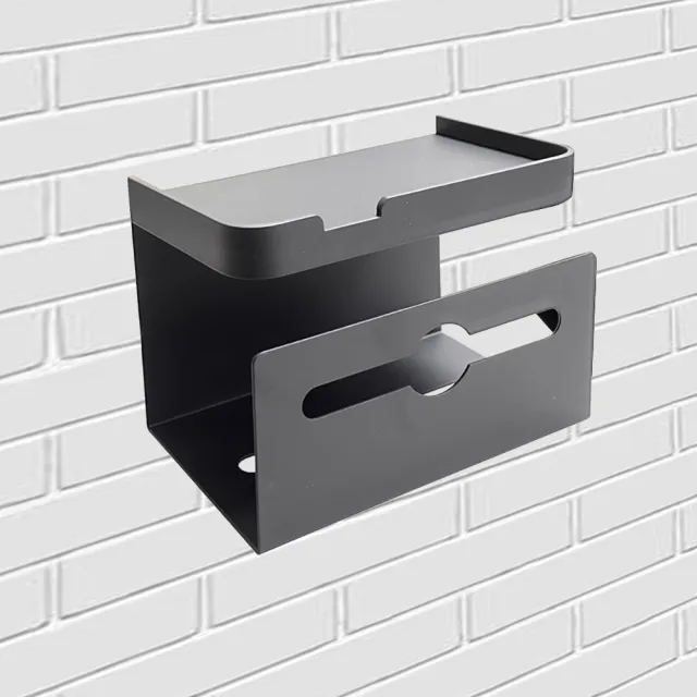 【Elyse 收納】壁掛式 多功能太空鋁衛生紙架 衛浴廁所手機架置物架