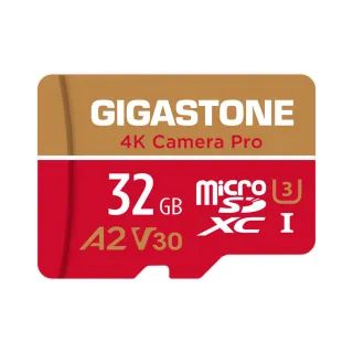 【GIGASTONE 立達】4K Camera Pro microSDHC UHS-Ⅰ U3 A2V30 32GB攝影高速記憶卡(支援GoPro/DJI)