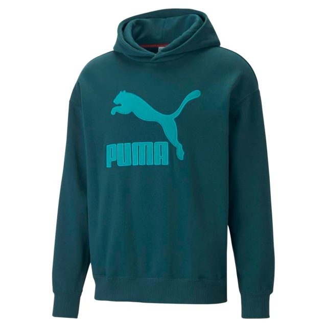 PUMA 流行系列 Classics 湖水綠 帽T 長袖 穿搭 休閒 男(53893324)