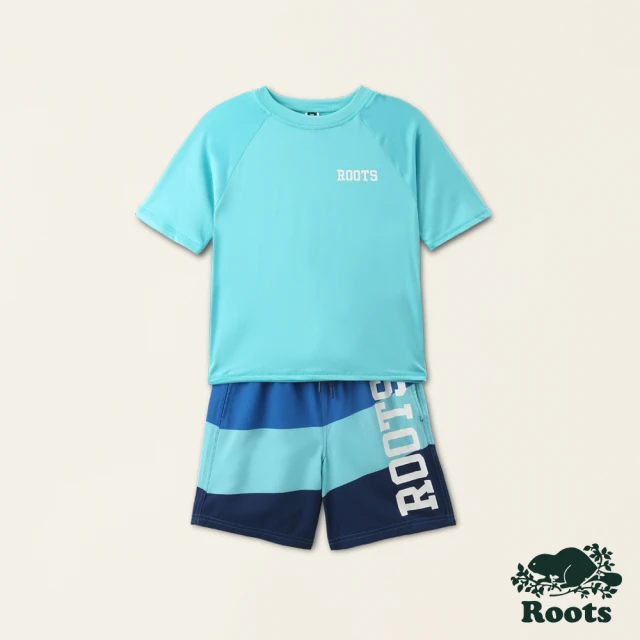 Roots Roots 大童- BOARD SHORT WITH UV TEE 泳衣套裝(藍色)