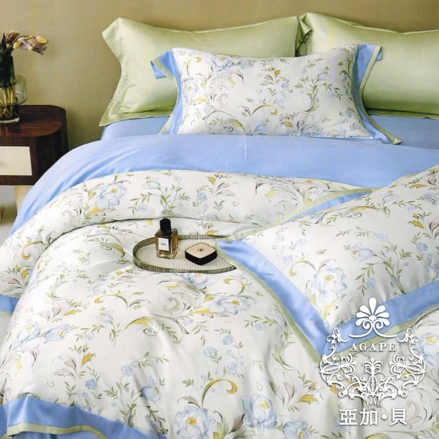 戀家小舖 100%精梳棉枕套兩用被床包四件組-加大(芙朵拉)