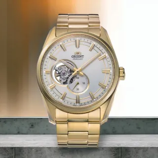 【ORIENT 東方錶】Semi-Skeleton 系列 鏤空 小秒針機械錶 男錶 手錶 藍寶石(RA-AR0007S 金色)