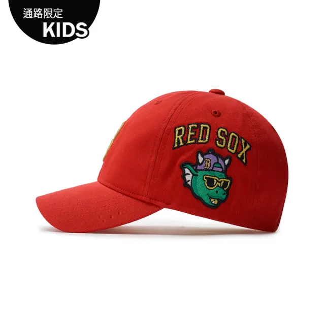 【MLB】童裝 可調式棒球帽 童帽 龍年限定系列 紅襪隊(7ACPDN14N-43RDD)