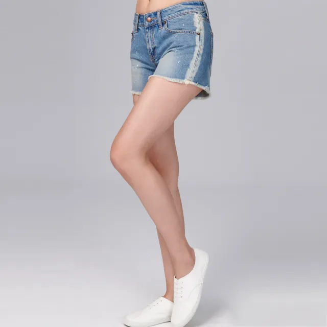 【BOBSON】女款日本黑標塗白短褲(BSL012-FE)