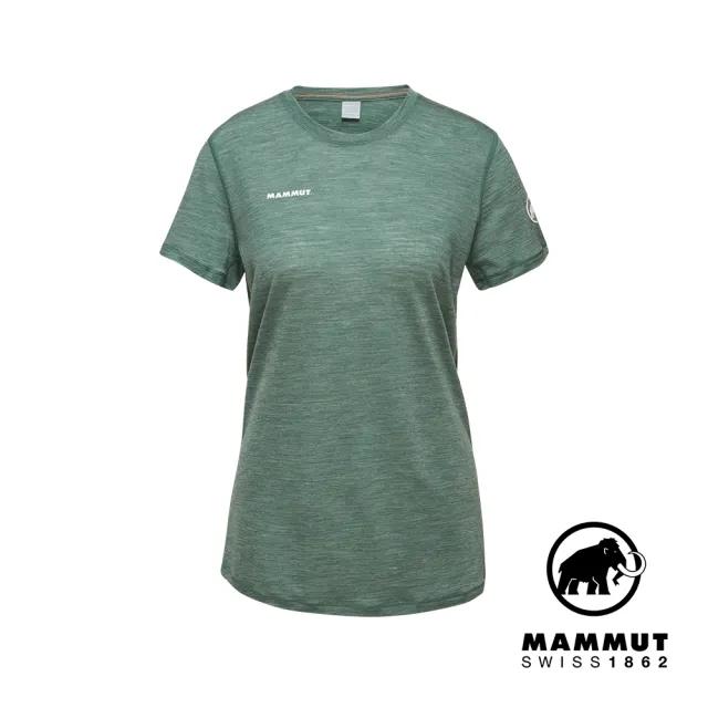 【Mammut 長毛象】Tree Wool FL T-Shirt Women 羊毛混紡快乾抗臭短袖T恤 深玉石綠 女款 #1017-06670