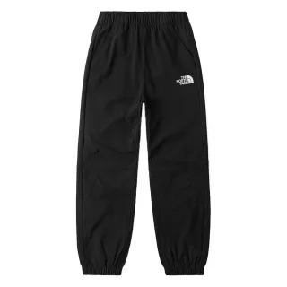 【The North Face 官方旗艦】北面兒童黑色吸濕排汗涼感UPF防曬縮口褲｜87Z3JK3(抗UV)