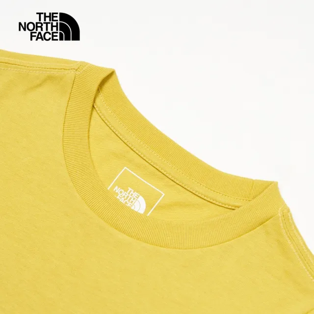 【The North Face】北面兒童黃色純棉品牌LOGO印花短袖T恤｜899EQOA